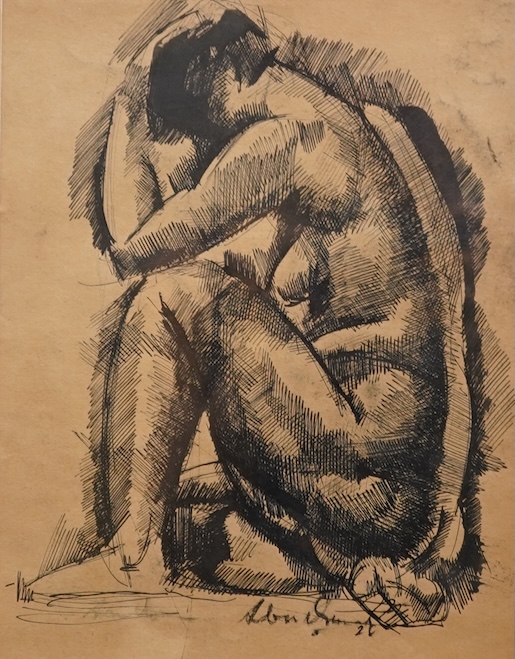 Vilmos Aba-Novák, Hungarian (1894-1941), Seated Nude
